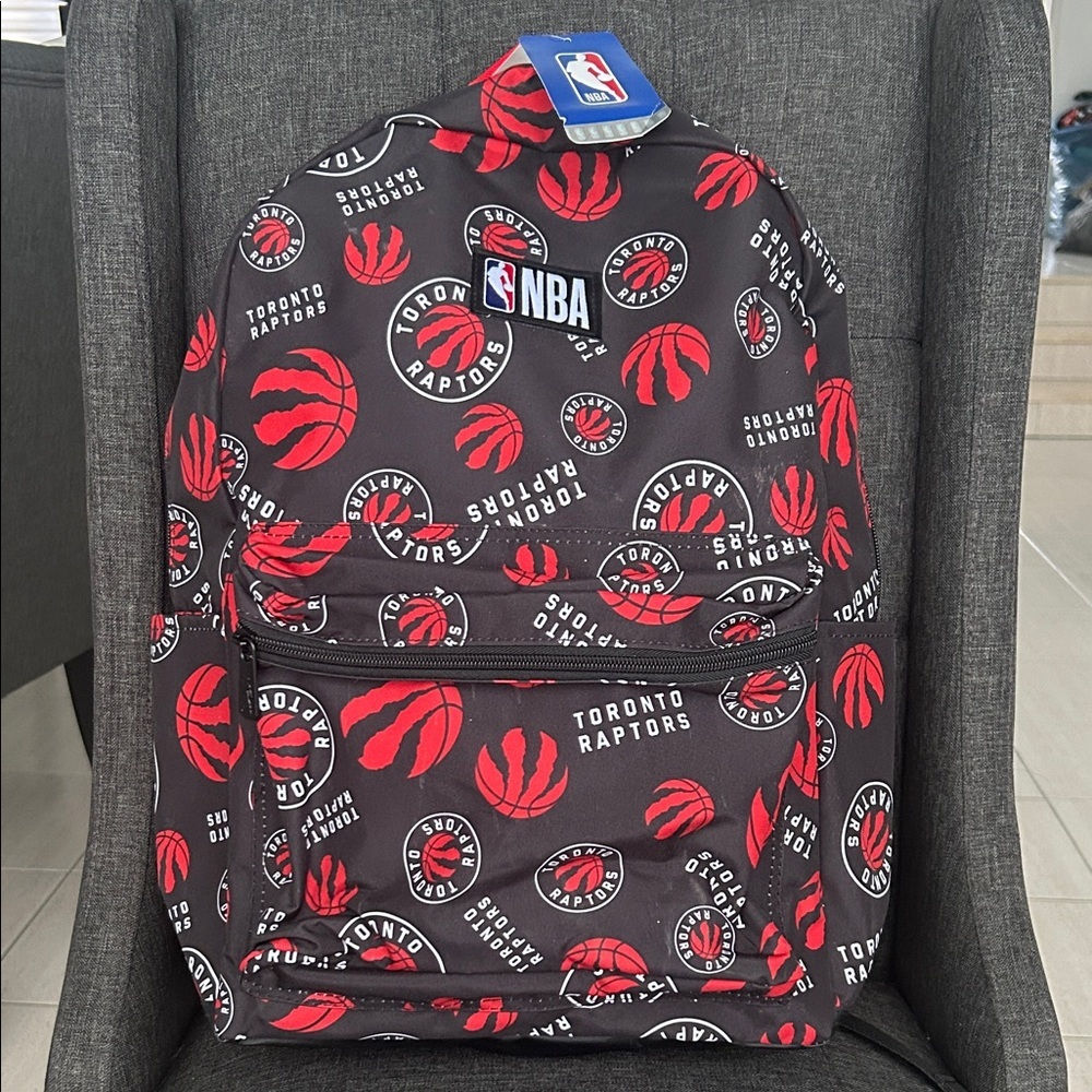 NEW 🆕 NBA Toronto Raptors Patterned Backpack - Black and Red